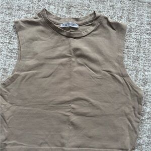 Zara Tan Sleeveless Women's Top
